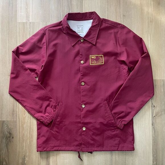 Doom Sayers Club Snake Shake Coaches Vinyl Jacket Skate Maroon Small - Picture 1 of 8
